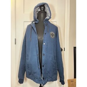 Cotton On‎ Sportswear DVSN Hooded Button Front Jacket - Women's Medium Blue